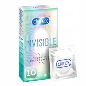    Durex Invisible Close Fit 10 pz, preservativi sottili e lubrificati