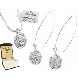  Gioielli con zirconi Silver World, palline in argento