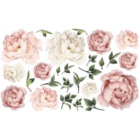  Peonie fiori peonie adesivi da muro XL 100x60