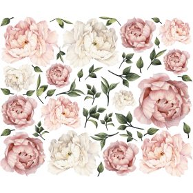  Adesivi murali fiori 15 pz foglie 32 pz