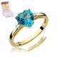  Anello di fidanzamento in oro 585 con cuore, topazio e diamanti di qualsiasi dimensione