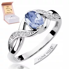    Anello di fidanzamento in oro 585 Oro bianco e tanzanite di qualsiasi dimensione