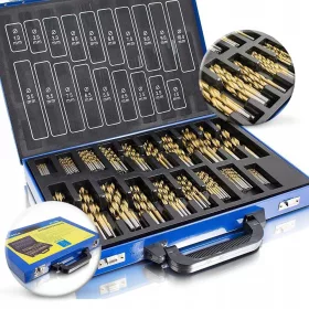   Set Trapano Professionale 230 pz. Scatola In Metallo Titanio Con Maniglia