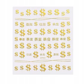  ADESIVI PER UNGHIE DOLLARI ORO DP672