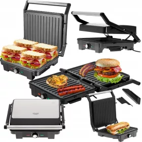    Contatto, panini, grill elettrico pieghevole Adler AD 3051 argento/grigio 2800 W