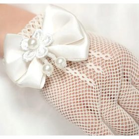  Guanti da comunione jacquard a cinque dita