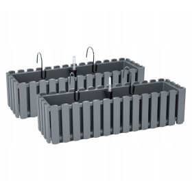  2x Fioriera da balcone DDEF600 Ganci + Sistema