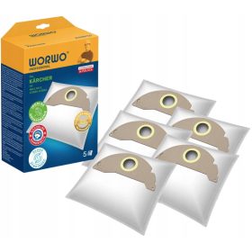    5 SACCHETTI PER ASPIRAPOLVERE KARCHER MV 2 A 2054 A 2004 WD 2.200 WORWO KMB13