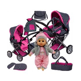    MarioToys 9346 Set passeggino per bambole 3 in 1 con bambola