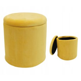    CONTENITORE PORTAOGGETTI IN VELLUTO POFFLE CON APERTURA TONDA mix