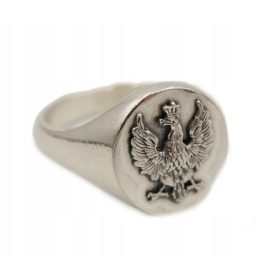   Anello con sigillo da uomo in argento - modello 73 con un'aquila