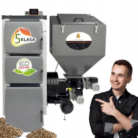    Caldaia a pellet 24 kW Stufa ecologica classe 5 con alimentatore PLESZEWKI