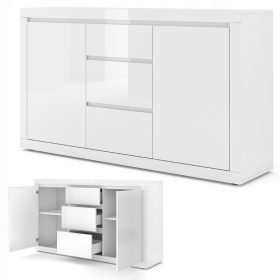    Cassettiera Bim Furniture Bello Bianco III 150 x 40 x 89 cm bianco lucido