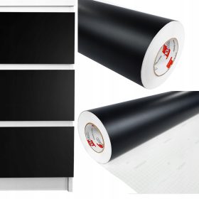    Rivestimento per mobili autoadesivo per impiallacciatura NERO OPACO 10 m