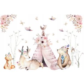  Adesivi murali per bambini Animali della foresta Boho