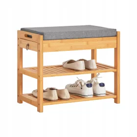    Panca con contenitore SoBuy 55 x 46 x 30 cm, tonalità del grigio