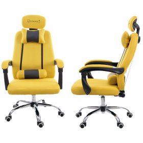  Sedia da gaming Giosedio GPX013, tessuto nero e giallo