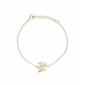 BRACCIALE IN ARGENTO 925, ART STYLE, PIENO TRIFOGLIO