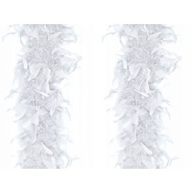    Boa di piume Party Deco anni '20, '30, '40, 180 cm, bianco