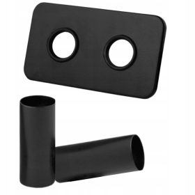    Set per mascheratura con rosetta rettangolare e manicotti Perfexim 20-040-1030-103 nero