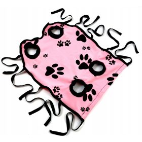    Grembiule postoperatorio S. Gatto, cane. Giacca con motivo a zampa sul rosa.