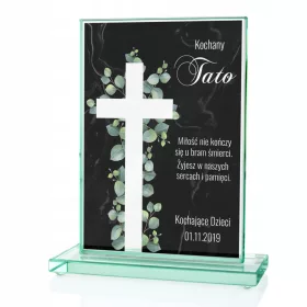    Una grande statuetta in vetro per una tomba. DEDICA per PAPÀ