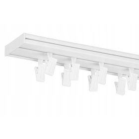    Binario da soffitto in PVC, doppio binario, bastone per tende, 250 cm