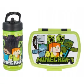    Bottiglia Stor Minecraft da 410 ml + Lunch box Minecraft Lunch box Creeper