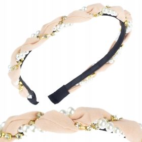  Fascia per capelli beige e marrone