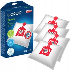    4 SACCHETTI PER ASPIRAPOLVERE ZELMER JUPITER SOLARIS MAGNAT ZVCA300B ZMB03 WORWO