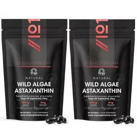   Astaxantina Naturale 160mg in Softgels da Alghe Selvatiche e Olio di Cocco - Confezione da 180 Capsule