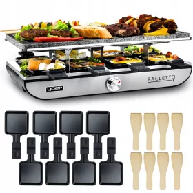    Barbecue a contatto, raclette, grill elettrico tradizionale Yoer Racletto argento/grigio 1400 W