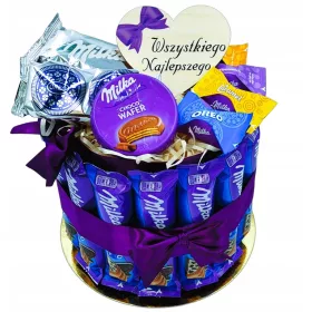    Cestino per torta Milka regalo compleanno onomastico + magnete