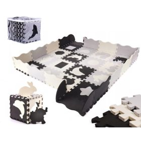  Puzzle in schiuma Ikonka KX6268 nero-grigio-ecru 36 pezzi