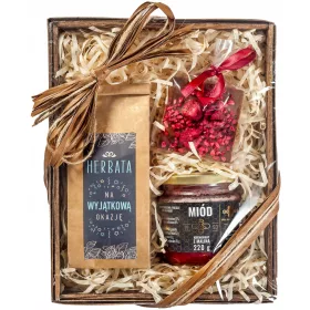  CESTINO REGALO Set da tè al CIOCCOLATO e MIELE al LAMPONE