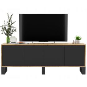  Porta TV Loft, cassettiera Industrial Wotan, nero MAT
