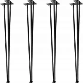    4x GAMBE DA TAVOLO IN METALLO GAMBE A FORCELLA 71 CM 3 BARRE