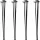  4x GAMBE DA TAVOLO IN METALLO GAMBE A FORCELLA 71 CM 3 BARRE