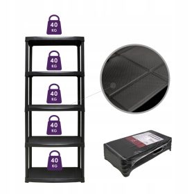    Scaffale da magazzino in plastica ArtPlast 176 x 80 x 40 cm max 40 kg per ripiano