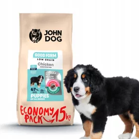    John Dog Goodform cucciolo di pollo a basso contenuto di cereali 15 kg