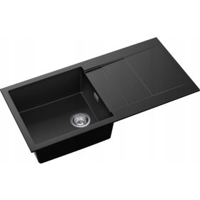  Lavello Moderno Stride 100 a una vasca, granito nero