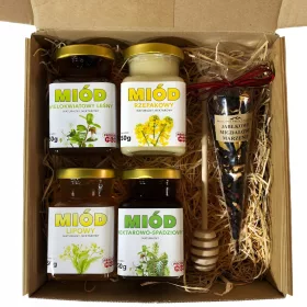  Un set di mieli naturali in una scatola decorativa