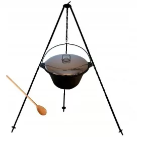  Caldaia ungherese in ghisa da 8 l con coperchio a treppiede