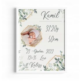  Impronta Cornice per foto A4 Compleanno Battesimo Boho