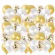  SET PALLONCINI ORO BIANCO CORIANDOLI NOZZE COMUNIONE