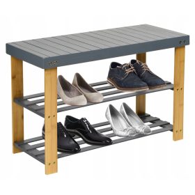    Scarpiera con seduta Gockowiak 68,5 x 45 x 28 cm tonalità del grigio