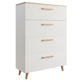  Cassettiera Matkam Perlavita 80 x 40 x 112 cm bianco opaco