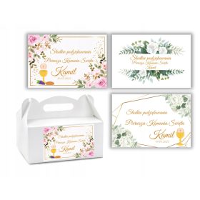  Adesivi dolci di ringraziamento 20 pz. NOME COMUNIONE