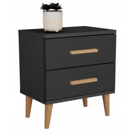  Comodino OSLO2 in stile scandinavo Nero