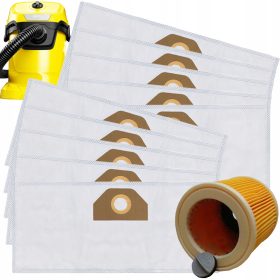    10x SACCHETTI FILTRO PER ASPIRAPOLVERE KARCHER WD3 SE4001 WD2 PLUS KWD V-17 V-15 V12